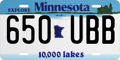 MN license plate 650UBB