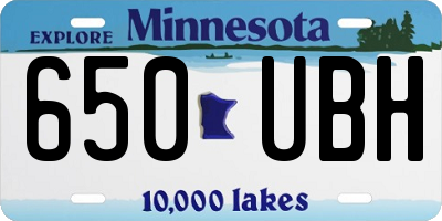 MN license plate 650UBH