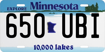 MN license plate 650UBI