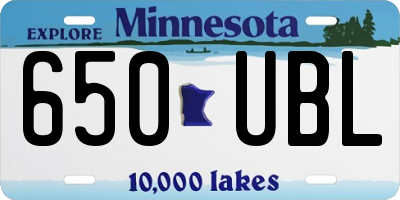 MN license plate 650UBL