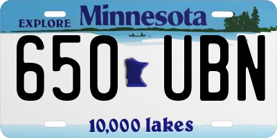 MN license plate 650UBN