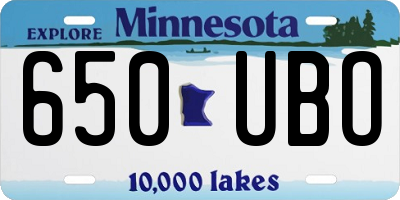 MN license plate 650UBO