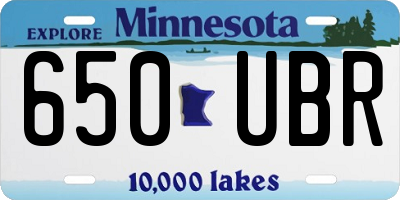 MN license plate 650UBR