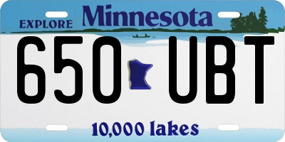 MN license plate 650UBT