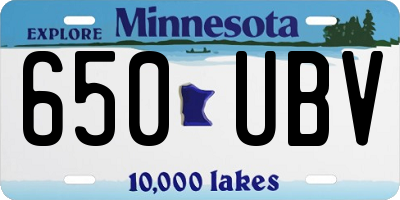 MN license plate 650UBV