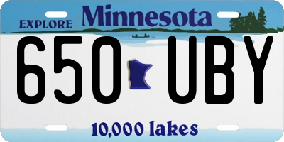 MN license plate 650UBY