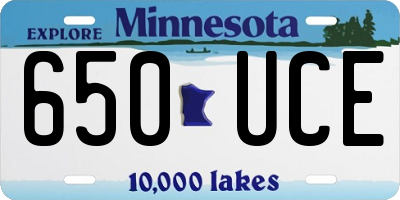 MN license plate 650UCE