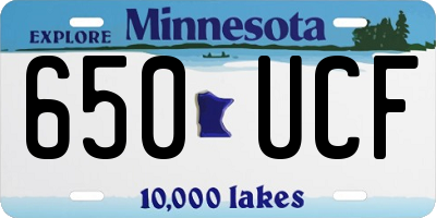 MN license plate 650UCF