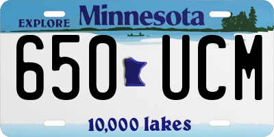 MN license plate 650UCM
