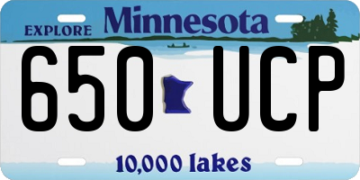 MN license plate 650UCP