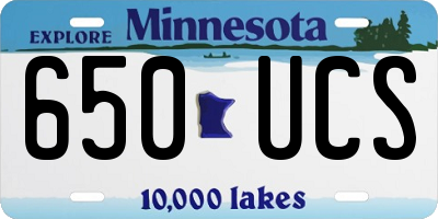 MN license plate 650UCS