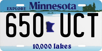 MN license plate 650UCT