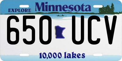 MN license plate 650UCV