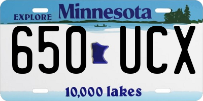 MN license plate 650UCX