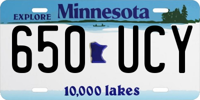 MN license plate 650UCY