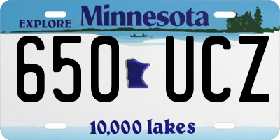 MN license plate 650UCZ
