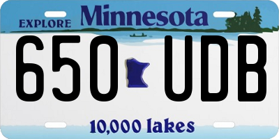 MN license plate 650UDB