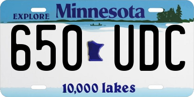 MN license plate 650UDC