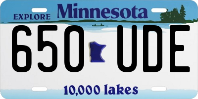 MN license plate 650UDE