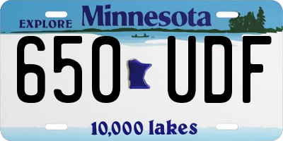 MN license plate 650UDF