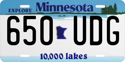 MN license plate 650UDG