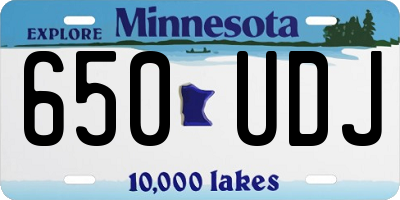 MN license plate 650UDJ