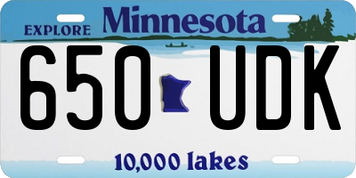 MN license plate 650UDK