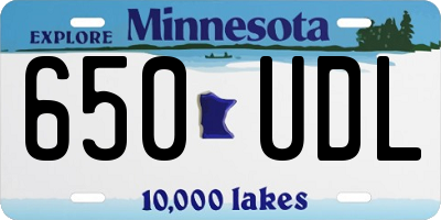 MN license plate 650UDL