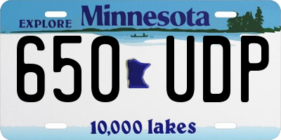 MN license plate 650UDP