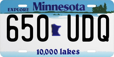 MN license plate 650UDQ