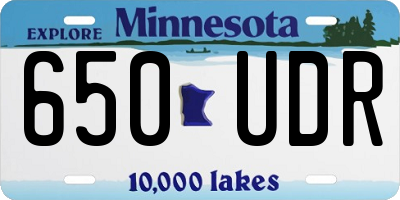 MN license plate 650UDR