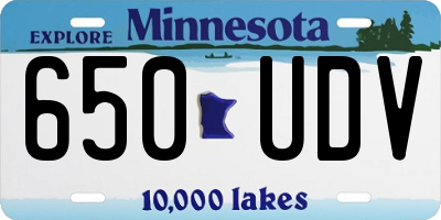 MN license plate 650UDV