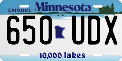 MN license plate 650UDX