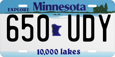 MN license plate 650UDY