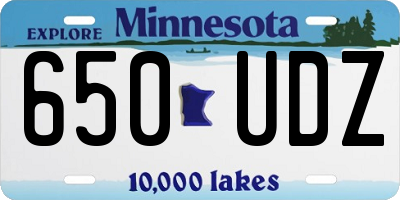 MN license plate 650UDZ