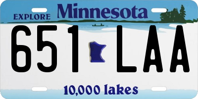 MN license plate 651LAA