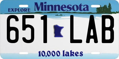MN license plate 651LAB