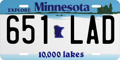 MN license plate 651LAD