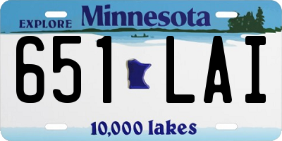 MN license plate 651LAI