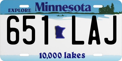 MN license plate 651LAJ