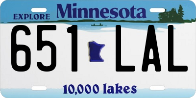 MN license plate 651LAL