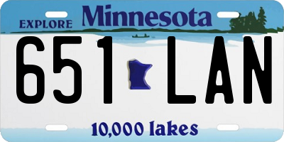 MN license plate 651LAN