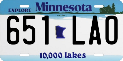 MN license plate 651LAO