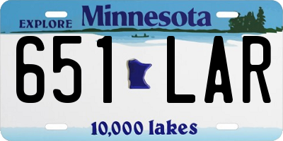 MN license plate 651LAR