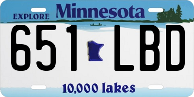 MN license plate 651LBD