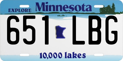 MN license plate 651LBG