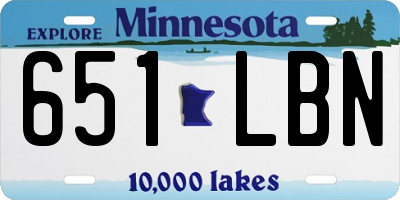 MN license plate 651LBN