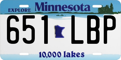 MN license plate 651LBP