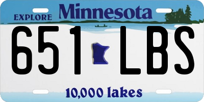 MN license plate 651LBS