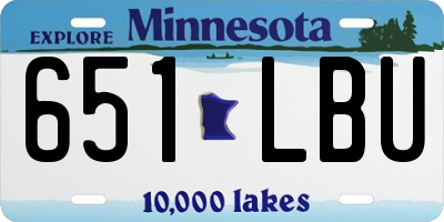 MN license plate 651LBU